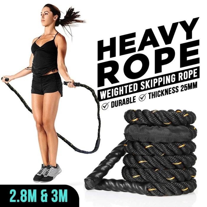 Jual Battle Jump Rope/Weighted Skipping Rope/Heavy Rope 2,8 METER - 2.8 ...