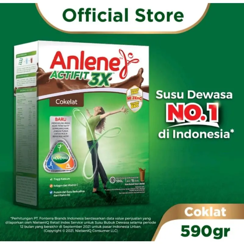 Anlene Actifit Cokelat 590 g Susu Untuk Tulang
