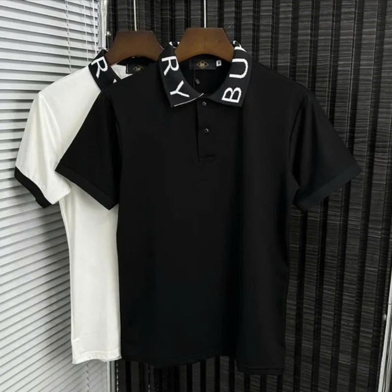 Product Introduction of Áo polo nam nữ ngắn tay bb,,r cotton cá sấu trơn in chữ quanh cổ kiểu dáng basic hottren Menswear Cộc Tay 2