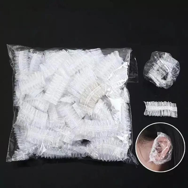 Disposable Waterproof Ear Cover, 100pcs/pack Portable  Waterproof Shower Ear Protector, Bathroom Supplies for Home Hotel Vacation Hair Salon 3