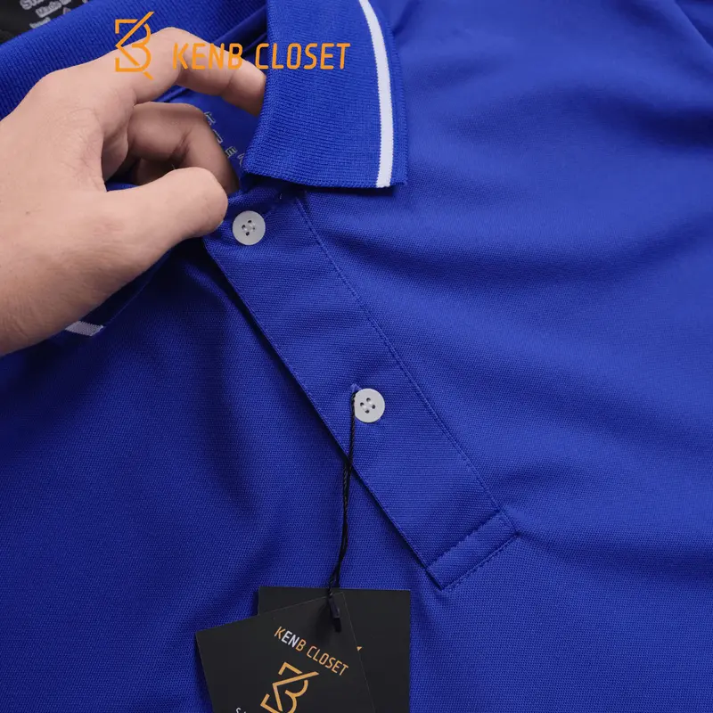 Áo thun nam POLO KENB cổ trụ ngắn tay vải cá sấu phối viền nhiều màu cao cấp thoáng mát mềm mại co giãn 5