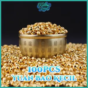 100pcs Feng Shui Yuan Bao Emas Mini Untuk Dekorasi Rumah Dan Hadiah Pembawa Rezeki