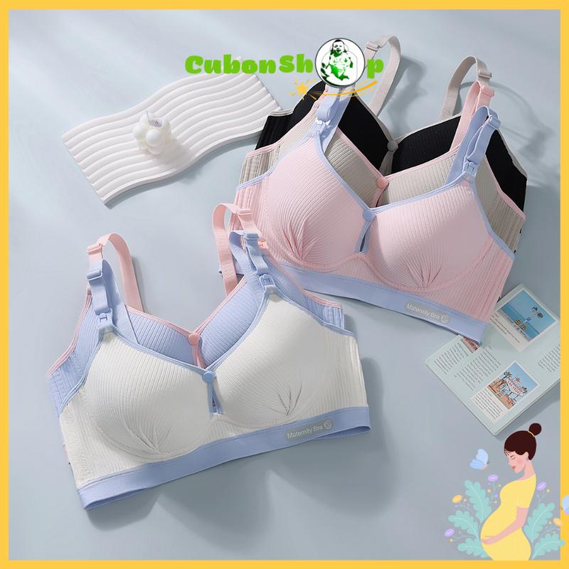 Tặng nới áo Áo lót cho con bú và sau sinh chống chảy xệ Áo ngực bà bầu Áo bra nâng ngực cotton không gọng 8088