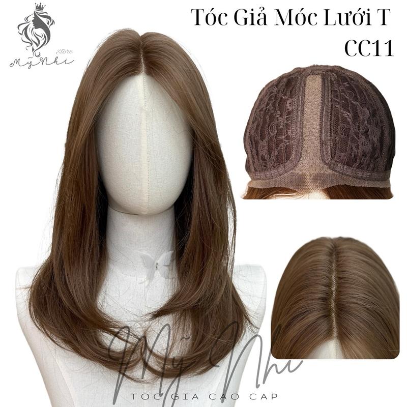 Tóc Giả Mỹ Nhi Nguyên Đầu Móc Lưới Chữ T Cc11 45CM Cúp Layer Lửng Mái Bay