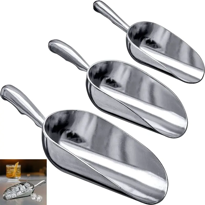 Muỗng Tiện Ích Bằng Nhôm, Dễ Vệ Sinh, Thích Hợp Cho Hạt Cà Phê, Dụng Cụ Nạo, Làm Bằng Hợp Kim Nhôm, Xẻng Làm Đá, Thích Hợp Cho Muỗng Đá Ngũ Cốc, Muỗng Đá Bar 0