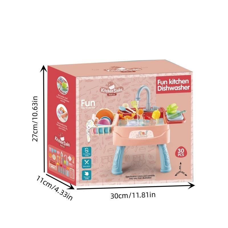 Kitchen Sink Toy with Water Supply, Pretend Play Dishwasher Toy, Teen's Kitchen Playthings, Fun Kitchen Accessories 7
