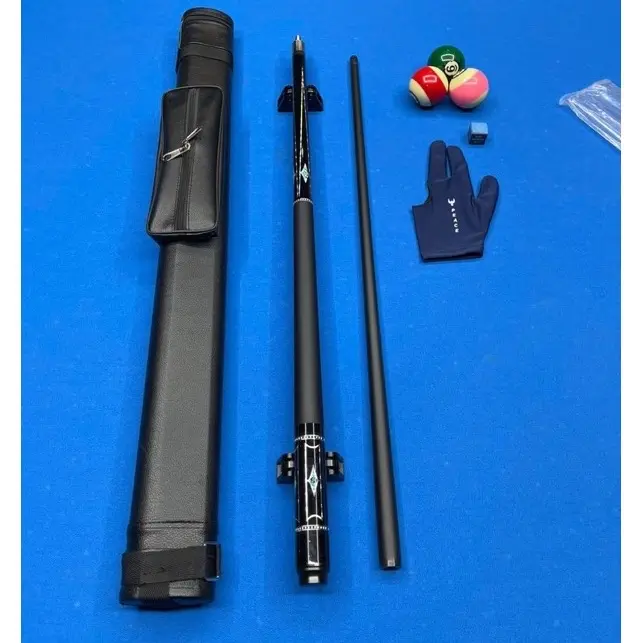 Combo cơ phủ carbon HCTQ kim cương đã lên tẩy và kính, tay cầm chống trơn , ngọn phủ chống cong vênh. Cơ Bida Cacbon co bid gậy k