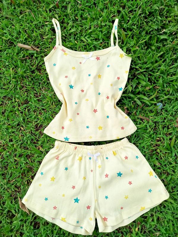 Set bộ ngủ áo 2 dây đính nơ kèm quần mini in hình, Áo 2 dây quần lưng thấp THE BLOOM | SE009 đồ bộ mặc nhà hai meo Cotton Women Nữ Top đồ setdomac nhaxinh hoa nhí bộ ngủ 2 dây set bongu quyen ru