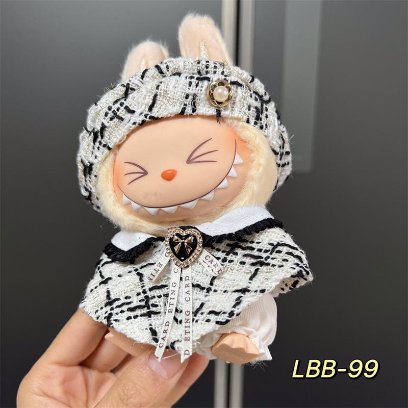 Product Introduction of Labubu Doll Clothes Vinyl Labubu 17cm Plush Toy Cute Dress-Up Casual Outfit Skirt Plush Toy Clothes 16