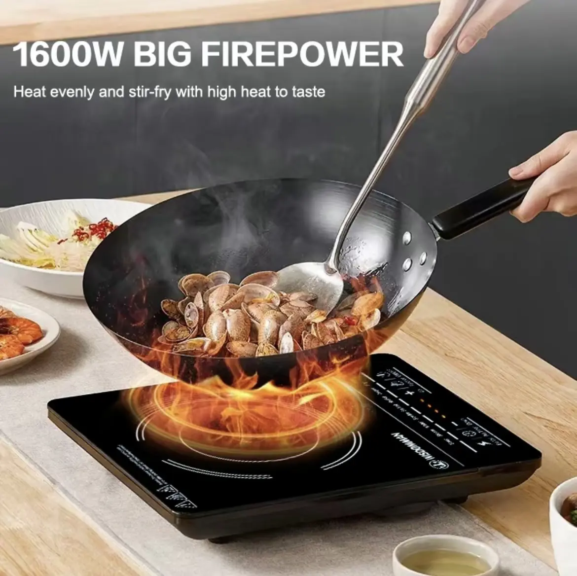 WISDOMMAN Touch Screen Induction Cooker Inverter Electric Stove ...