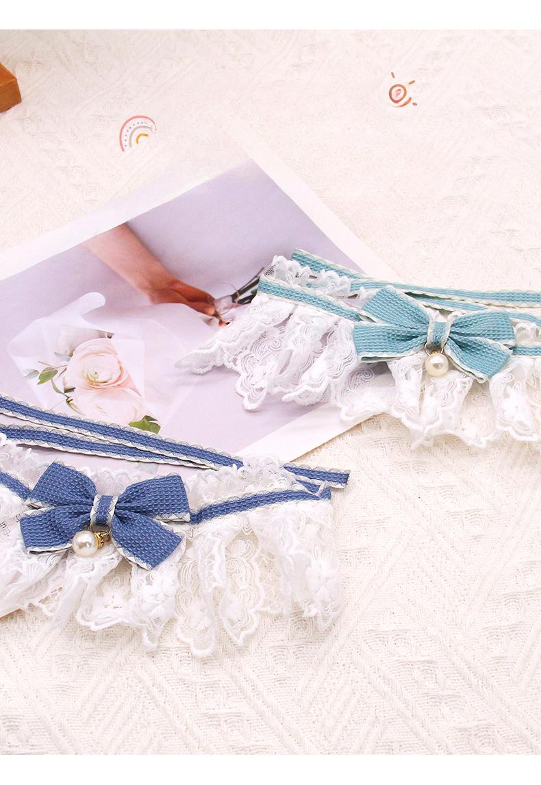 Product Introduction of Pet Collar Romantic Bowknot Cat Lace Collar with Adjustable Straps Lace Mesh Dog Collar Stylish Lace Mesh Dog Bib Pet Supply 4