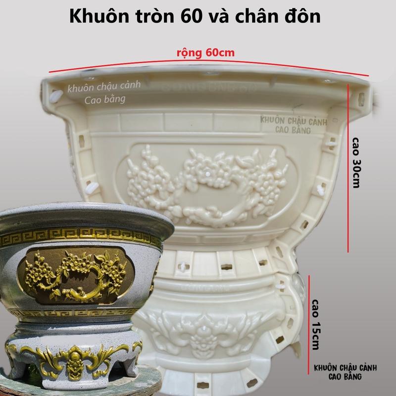 Khuôn đúc chậu cảnh tròn 60 vn và chân đôn