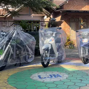 cover plastik mantel motor transparan