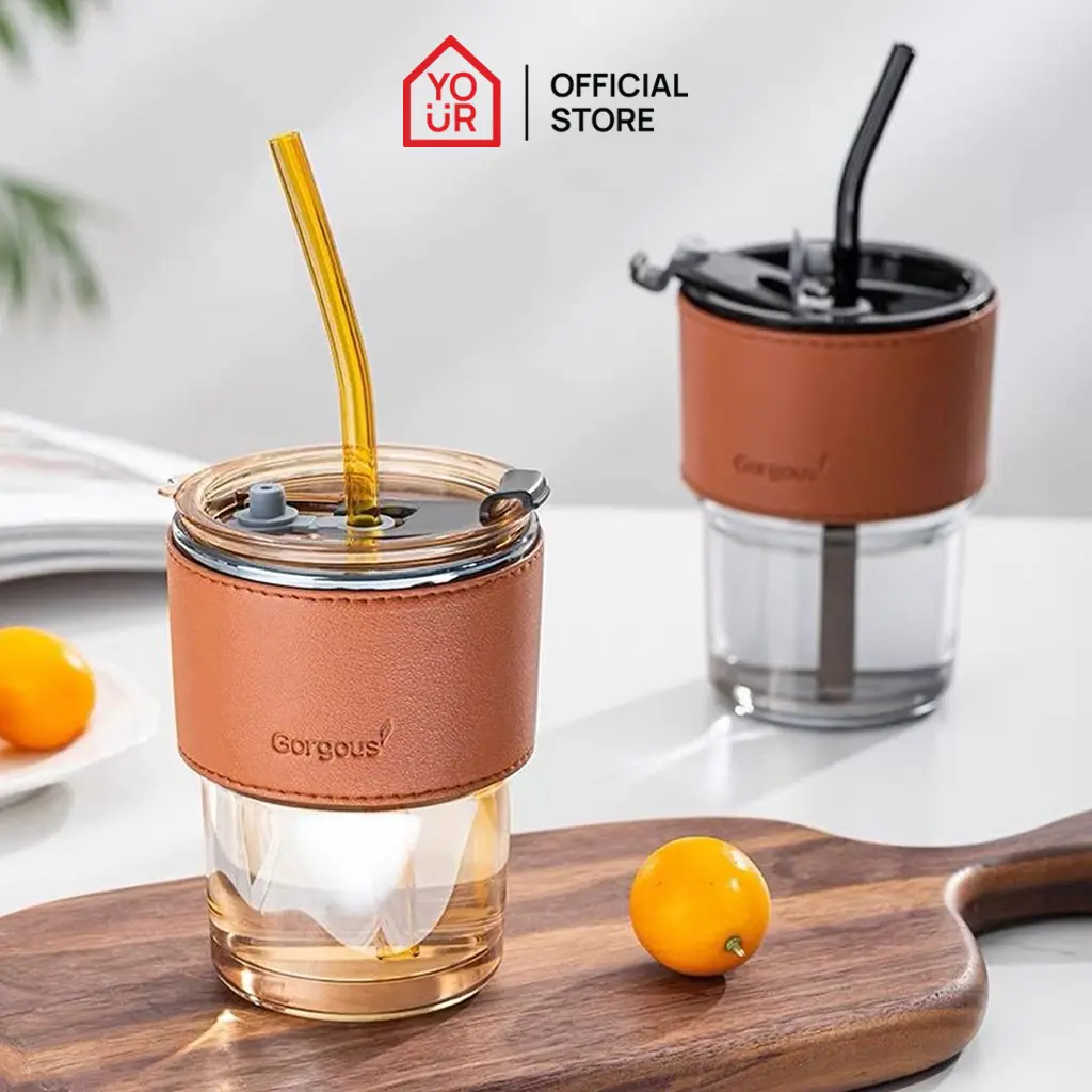 Gelas Minum Kaca Aesthetic [ FREE BOX + SEDOTAN ] / Gelas Aesthetic / Gelas Gorgous / Botol Minum / Botol Tumblr / Botol Air / Souvenir