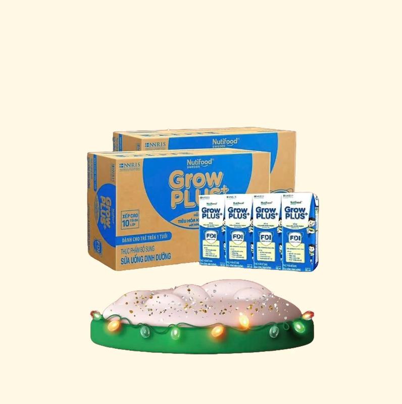 Thùng 48 Hộp 180ml-Sữa Công Thức Pha Sẵn Grow Plus Xanh Nhạt Nutifood Dinh Dưỡng Tiêu Hóa