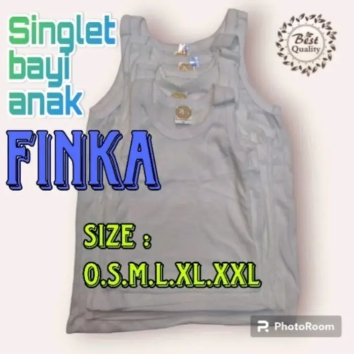 3pcs Singlet Anak Bayi Finka Kaos Dalam Putih Polos Laki laki Perempuan Lembut Usia 0 sampai 7 tahun
