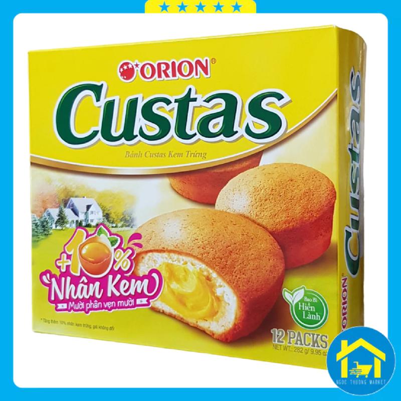 Bánh Custas kem trứng Orion hộp 282g 12 cái Snack Ăn Vặt Food Thức Ăn Cake