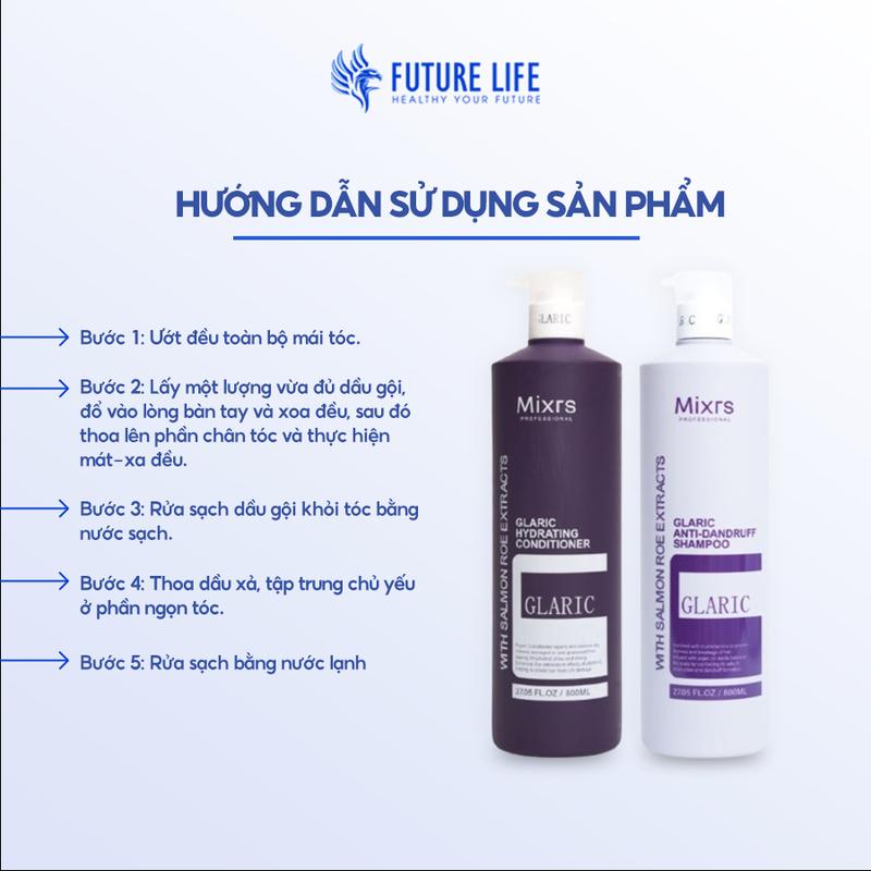 Cặp dầu gội và dầu xả Mixrs Glaric 800ML 5