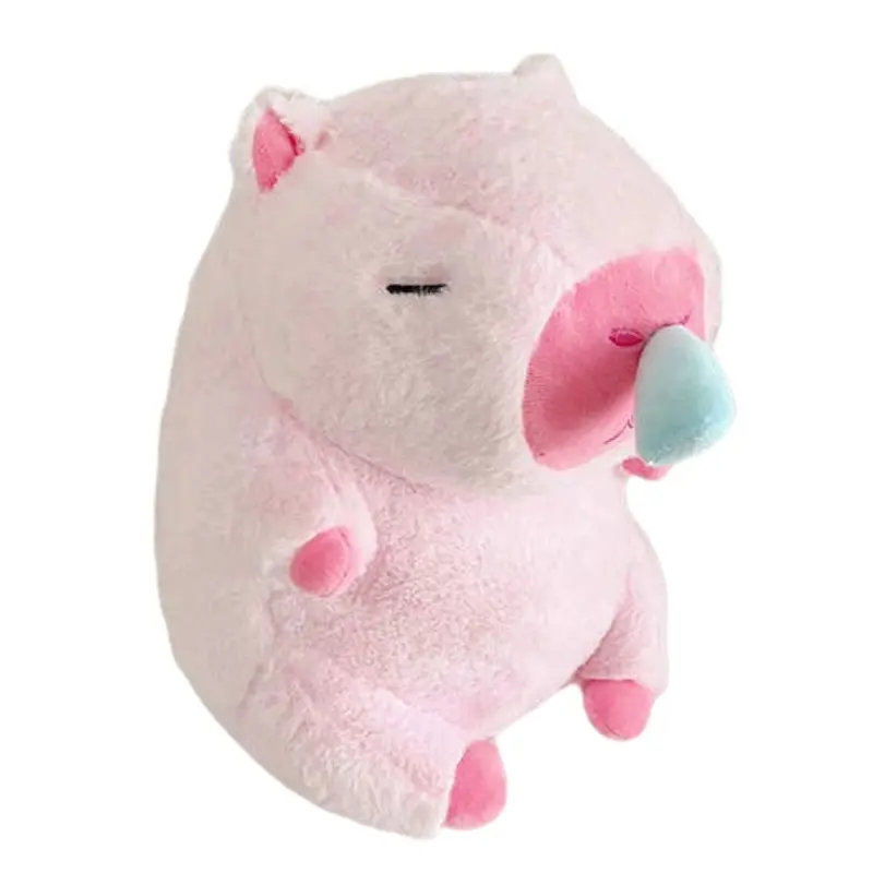 Gấu Bông Chuột Lang Nước (Mũi Liền) Đồ Chơi Thú Nhồi Bông  Capybara Mềm Mịn Dễ Thương kích thước 30 cm Thú Bông  Capy Bara có 2 màu hồng ,nâu To Toy Phát Nhạc 5