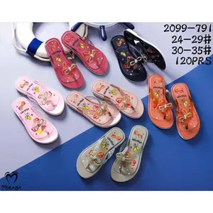 (OP-2099-791) Sandal Jepit Jeli Anak Cewek Motif Pita Tali Transparan Super Lucu Elegan Impor Mokaya / Ukuran 24-29 Fashion