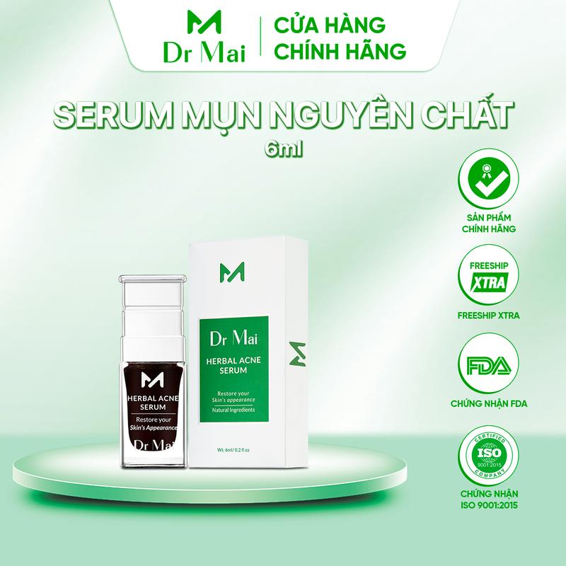 Serum Mụn Nguyên Chất Herbal Acne Dr Mai - Làm Dịu Nhanh Các Vấn Đề Do Mụn, Mụn Viêm, Sưng