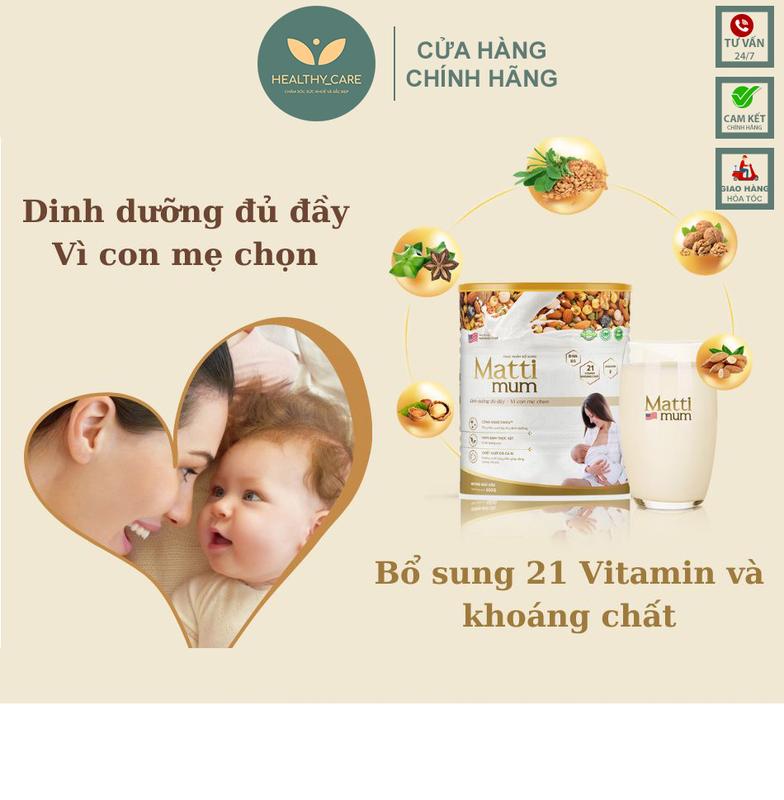 Sữa Hạt Lợi Sữa Matti Mum  - Hộp 650g Men Vi Sinh 3