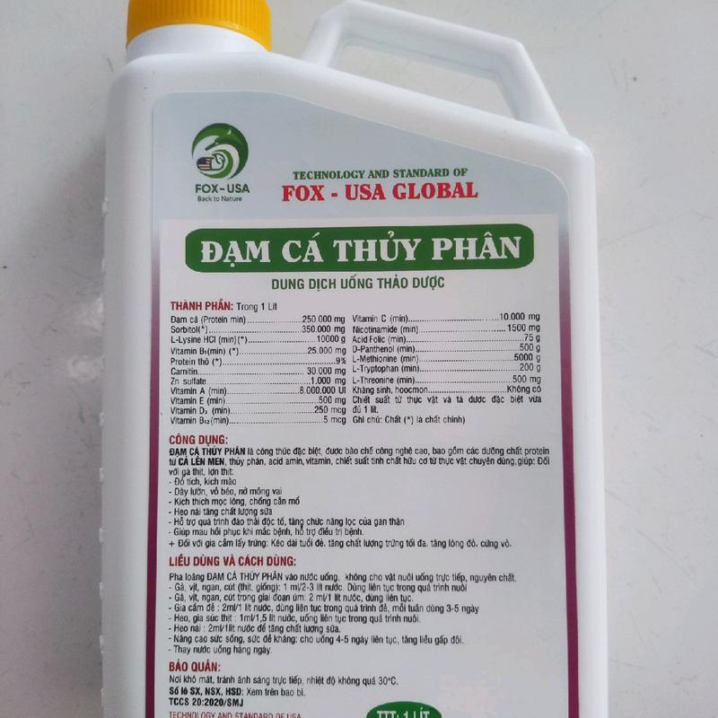 Đạm cá thủy phân (1Lít) được chiếc xuất từ dịch cá, acid amin, vitamin, chất hữu cơ 1