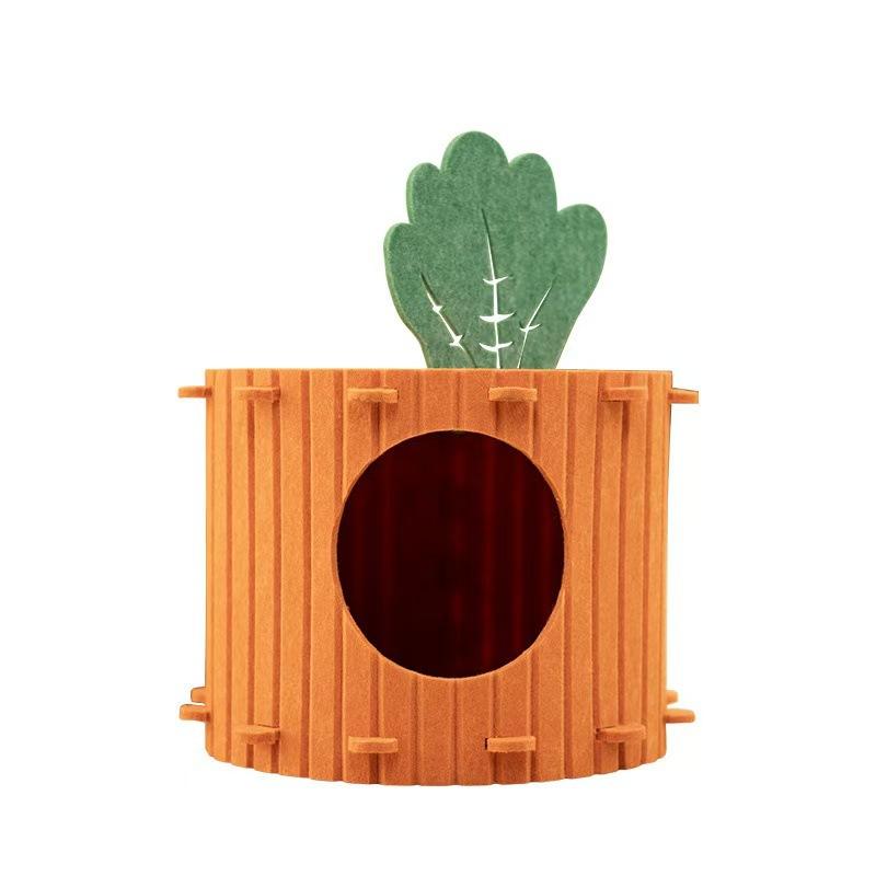 Product Introduction of Felt carrot cat nest semi-closed wear-resistant avoidance tunnel integrated four-season universal pet cats and dogs universal cats tag cattent 3