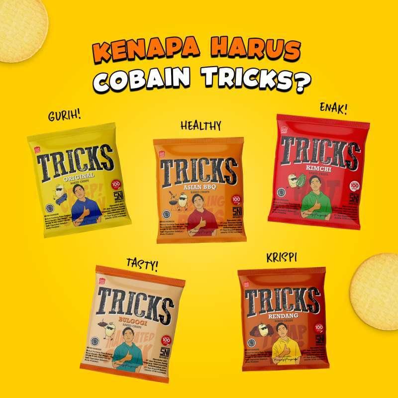 TRICKS Biskuit Kentang Potato Baked Chips 10 x 20gr Tricks Original Tricks Cheese Ramyeon Tricks Rendang Tricks Asian Bbq Tricks Kimchi Tricks Bulgogi 5