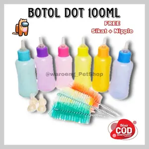 Botol Dot Susu Kucing Anjing Kelinci Musang 100ml Botol Dot Anjing Dot Kucing Bayi Dot Botol Minum Hamster Botol Susu Hamster Botol Susu Anjing Botol Dot Hewan
