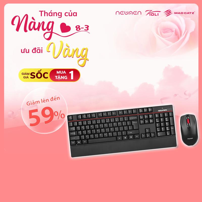 Newmen K103 Palmrest Wireless, có kê tay chống mỏi , Bộ Phím chuột không dây Văn phòng , E340 Redline không dây, F266 không dây, phụ kiện USB , bàn phím chống tràn nước, cảm giác gõ tốt, phím cao