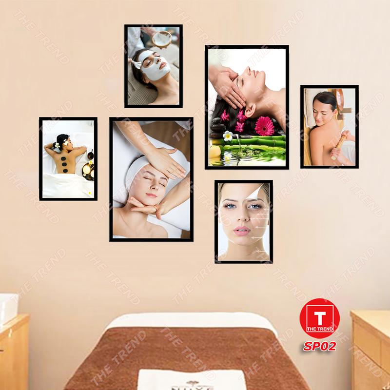 (TRANH SPA) Bộ 6 tranh ảnh dán trang trí decor SPA, tranh spa dán tường, tranh spa dưỡng sinh, tranh dán tường, Treo Phòng spa không cần khoan, xưởng tranh giare dantuong Treo Tường TheTrend