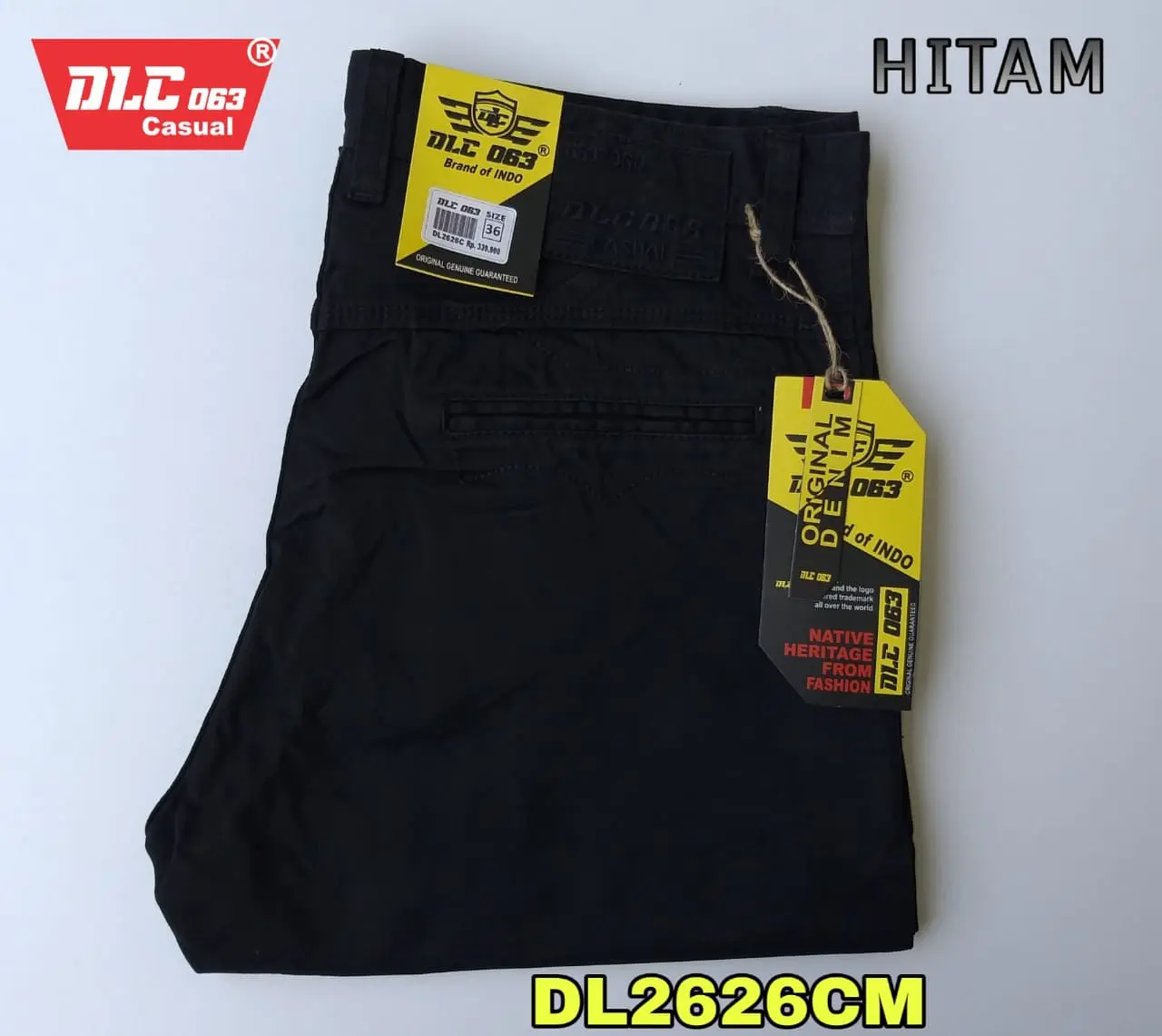 celana panjang DLC 100% Hitam Polos kantong tebal