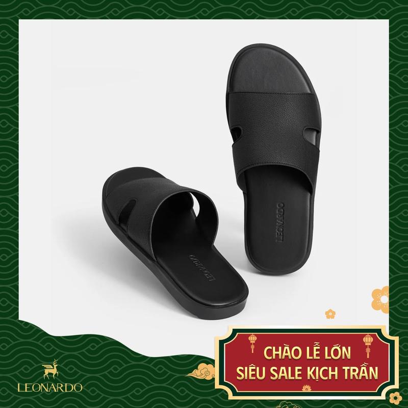 Dép Da Nam Luca Chất Liệu Microfiber Thương Hiệu LEONARDO