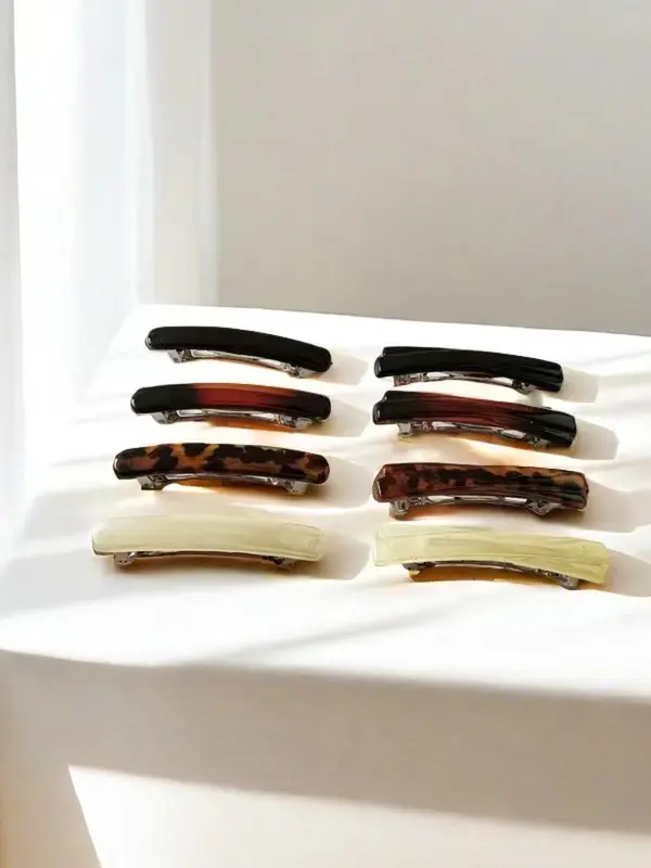 2025 New Style Leopard Pattern Hair Clip, Simple Style Plain Color Hair Clip, Fashion Hair Accessories for Women & Girls 0