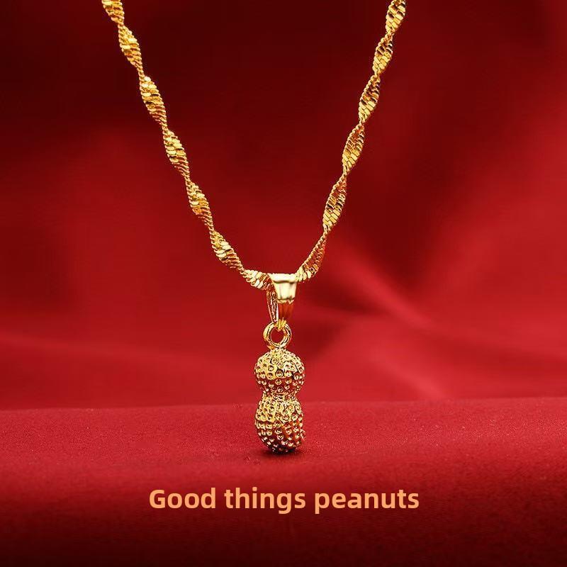 Product Introduction of Necklace Women's brass gold-plated pendant Necklace Water ripple collarbone chain Long-term non-fading jewelry for girlfriend 9
