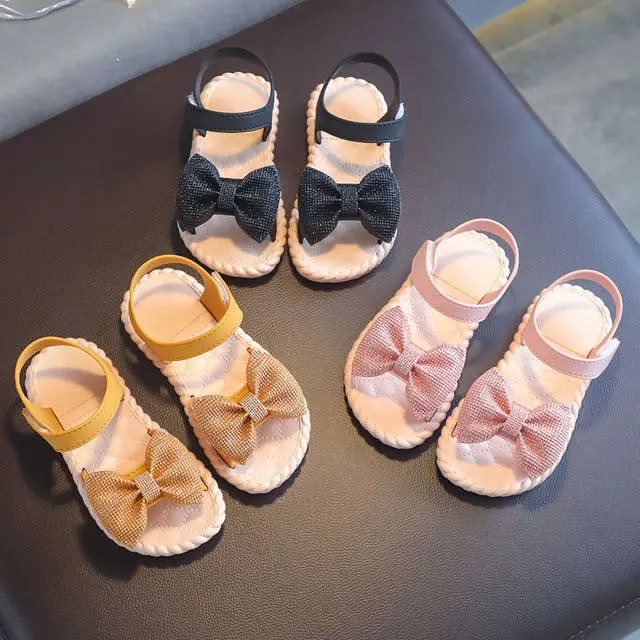 Sandal Ikatan bentuk rama-rama Puteri Gadis, Gaya Korea, Tersedia dalam Saiz 24-33, Sesuai untuk Kanak-kanak 2-8 Tahun, [COD] Tersedia