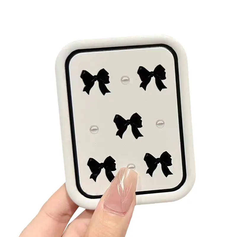 Gương Trang Điểm, Thiết Kế Nắp Lật Thắt Nơ, Gương Bỏ Túi Cầm Tay Hình Chữ Nhật, Dành Cho Phụ Nữ, Có Lược, Thích Hợp Để Trang Điểm, Có Thể Được Sử Dụng Làm Gương Trang Điểm 7