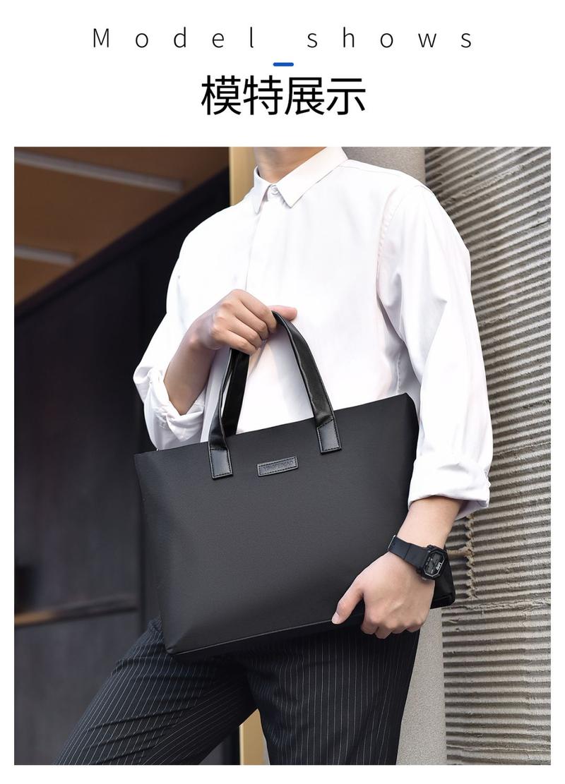 Product Introduction of Men's Simplicity Fashion Oxford Cloth Handbag A4 File Data Packet Daily Office Travel Portable Meeting Men's Bag 11