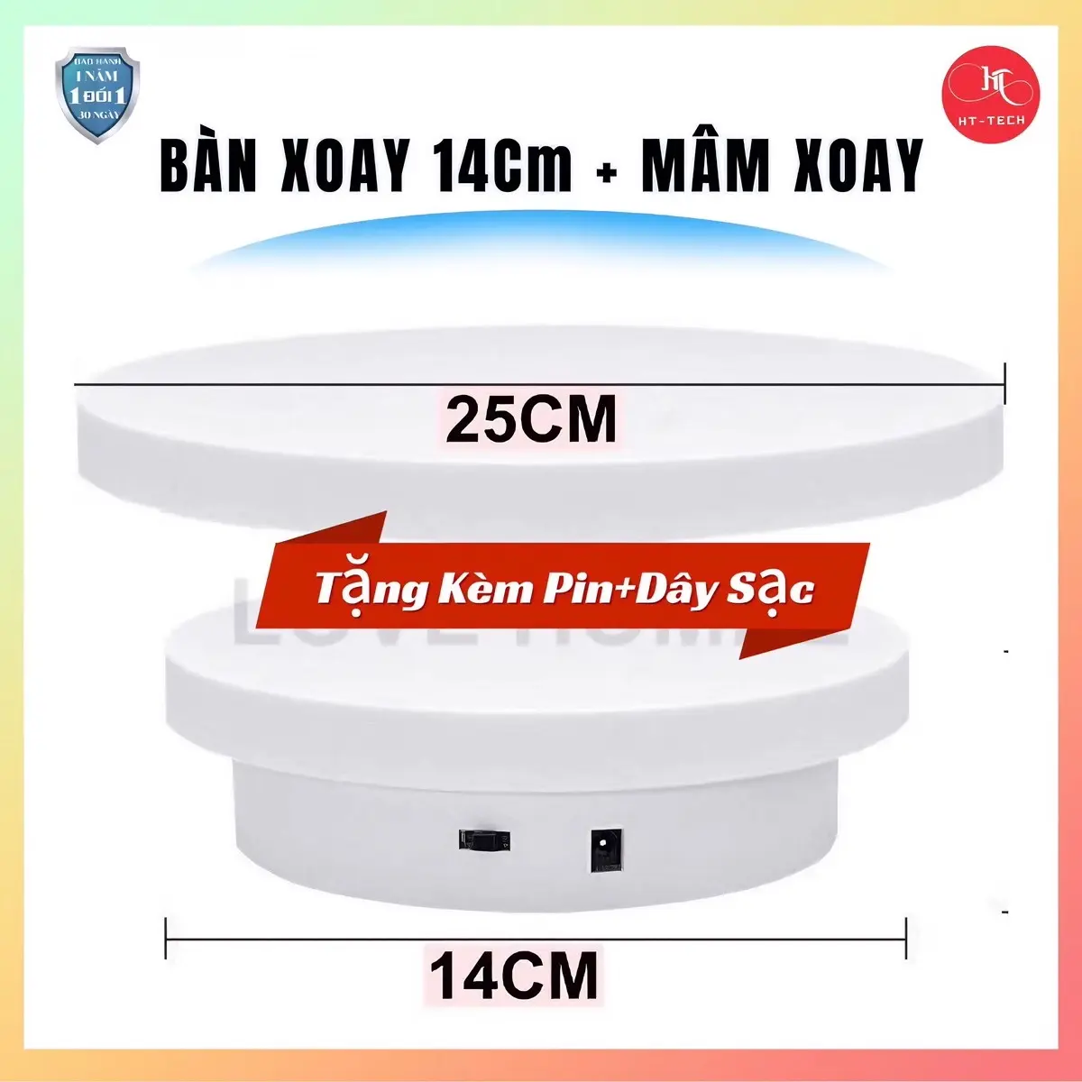 [Tặng Dây Sạc+Pin] Bàn Xoay Trưng Bày Sản Phẩm .Chụp Ảnh Sản Phẩm Livestream.Quay Video.Xoay 360 độ Trái Phải Tuỳ Chỉnh..HT STORE