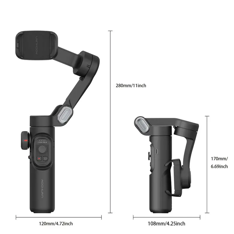 3 Axis Anti-shake Shooting Tripod Stand, Summer Auto Face Tracking Gimbal Stabilizer, 360° Rotation Smartphone Gimbal Stabilizer, Selfie Phone Tripod Stick for iPhone, Camera Tripod 1