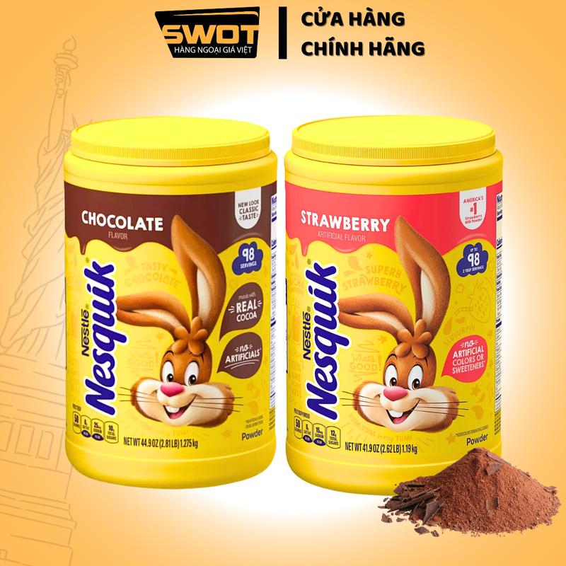 Bột cacao Nestle Nesquik Mỹ 500-1257g, Bột sữa cacao thơm ngon đậm vị, giàu giá trị dinh dưỡng, chính hãng Nestle Mỹ - SWOT