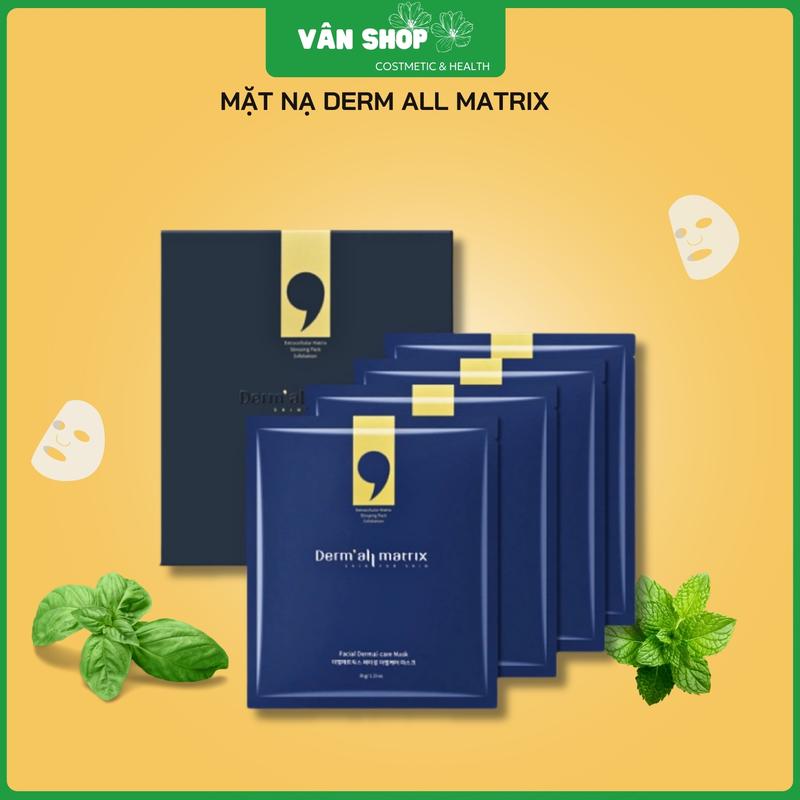 [ Hộp 4 Miếng ] Mặt Nạ Thạch Derm All Matrx - SkinCare Dưỡng Ẩm Da, Làm Trắng và Dịu Da Chăm Sóc Da Làm Đẹp Da Mark Cosmetics