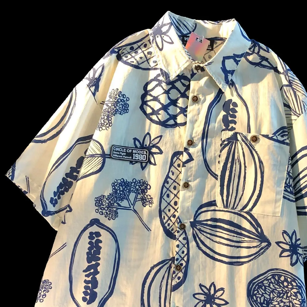 Áo Sơ Mi Hoa Graffiti Hawaii, Áo Khoác Cao Cấp, Áo Sơ Mi Hoa Cổ Cuba Phong Cách Hồng Kông, Unisex, Bộ Sưu Tập Người, Thích Hợp Cho Mùa Hè, Năm 2025, Có Sẵn Để Lấy 2419