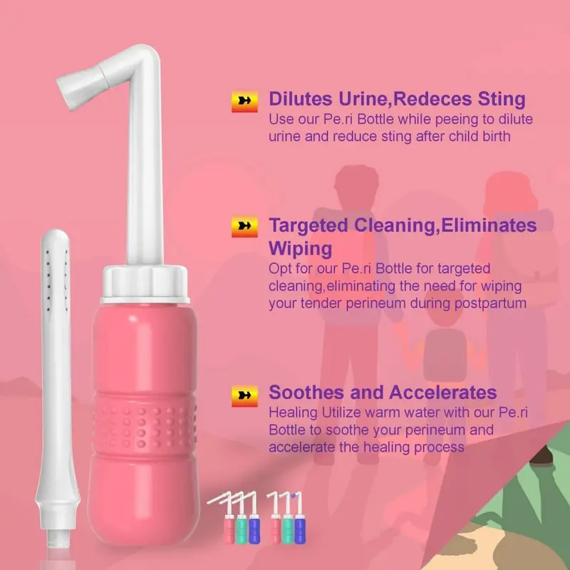 2 in 1 Travel Bidet Bottle, 2 Counts/set Portable Bidet for Travel, Personal-Hygiene Cleaning Tool for Women, Postpartum Care Bottle 5
