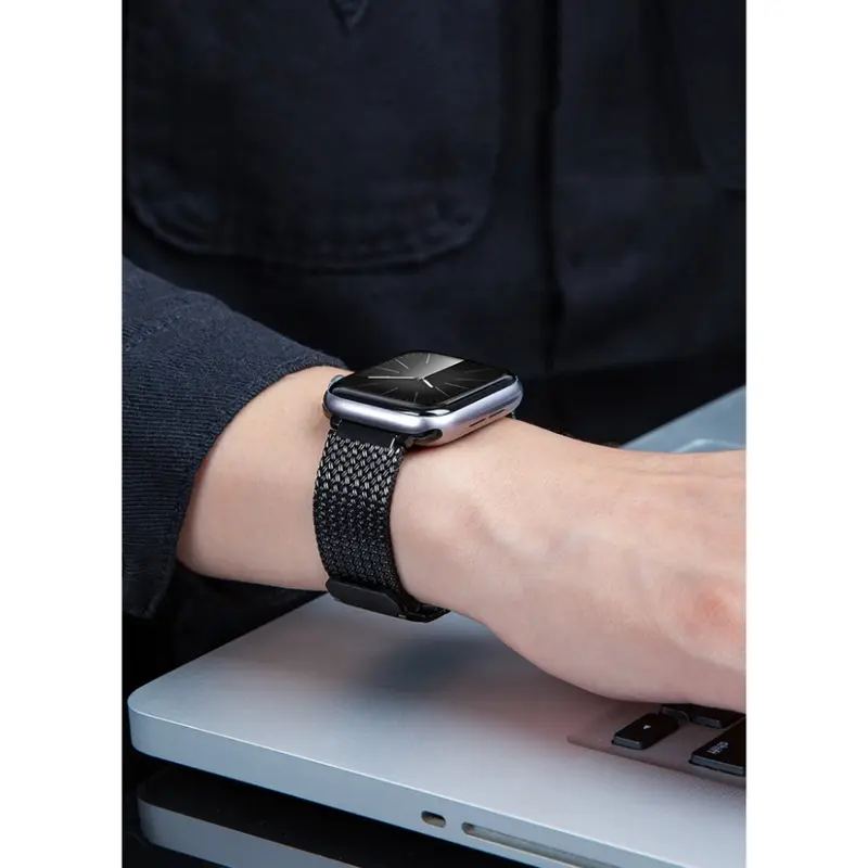 Dây đeo từ tính cho iWatch Ultra, Dây đeo kim loại dệt, Dành cho các mẫu iWatch Ultra 49mm, 45mm, 44mm, 41mm và 40mm, Dành cho nam giới, Dòng đồng Đồng Hồ Apple 9, 8, 7, SE, 6, 5, 4, 3, S8 Ultra, Bao gồm dây đeo 5