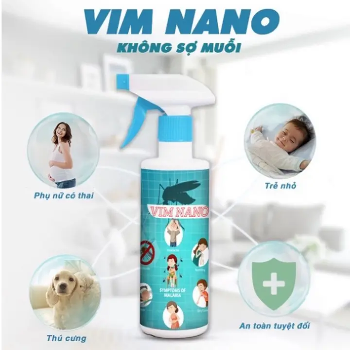 Chai Xịt Đuổi Muỗi Côn Trùng Vim Nano 500ml, Mùi Hương Dễ Chịu Xuất Xứ Thảo Mộc, Xua Đuổi Muỗi, Gián, Côn Trùng x ị 4