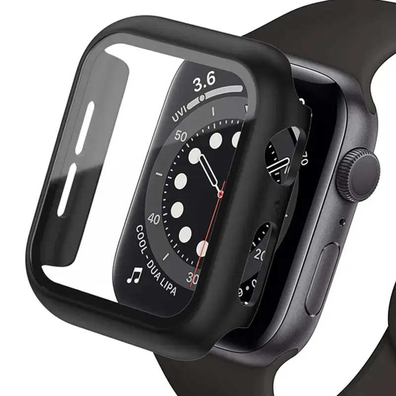 Ốp + Kính Cường Lực, Dành Cho Apple Watch 9, 8, 41mm, 45mm, 42mm, 38mm, Ốp Bảo Vệ Màn Hình ốp lưng Sốc PC, Dòng iWatch 7, 6, 5, 4, SE, 44mm, 40mm