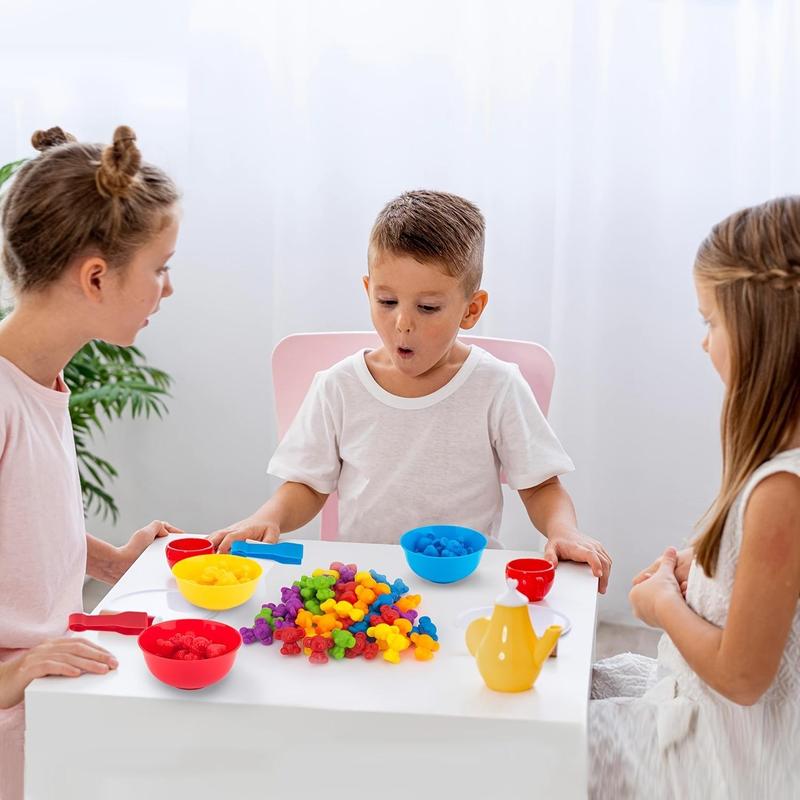 Counting Koala Toys Matching Game with Sorting Bowls, 1 Set Manipulatives Montessori Learning Toys, Color Classification and Sensory Game Set for Kids Play, Christmas Gift 5