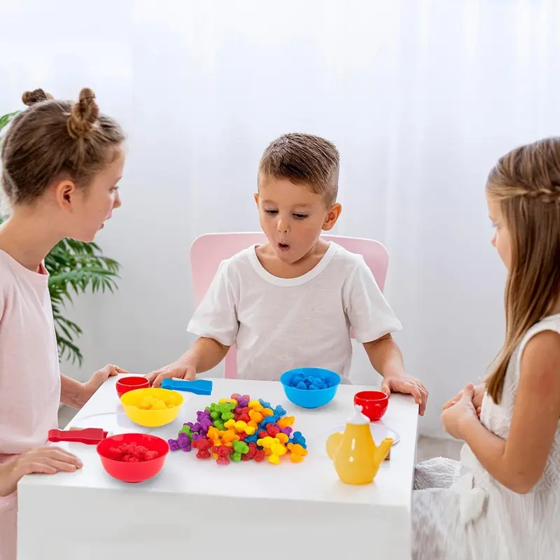 Counting Koala Toys Matching Game with Sorting Bowls, 1 Set Manipulatives Montessori Learning Toys, Color Classification and Sensory Game Set for Kids Play, Christmas Gift 4